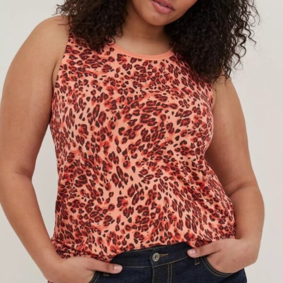 Torrid Leopard Print Super Soft Crew Neck Tank 3 3X 22/24 - Picture 1 of 6